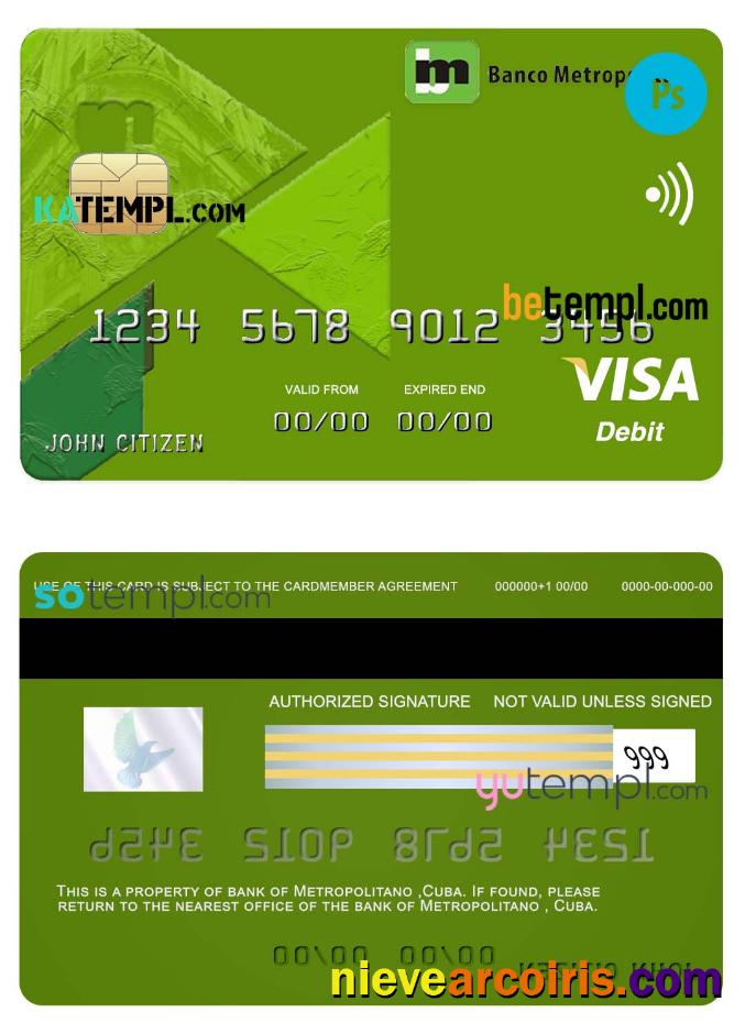 Cuba Metropolitan bank visa credit card